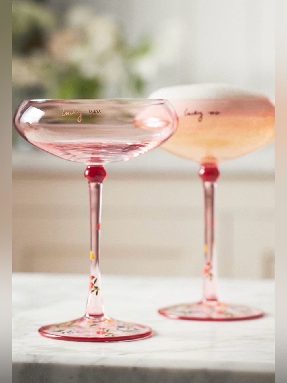 Anthropologie Irene Toasting Coupe Glasses, Set of 2